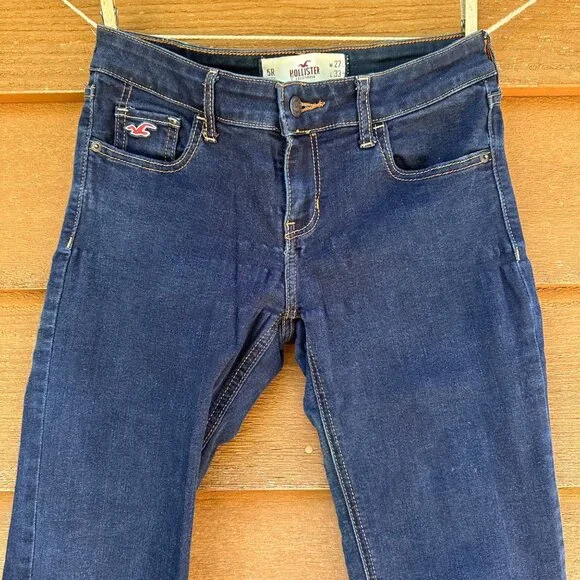 Hollister Cigarette Skinny Low Rise Dark Blue Size 27 - Picture 5 of 11